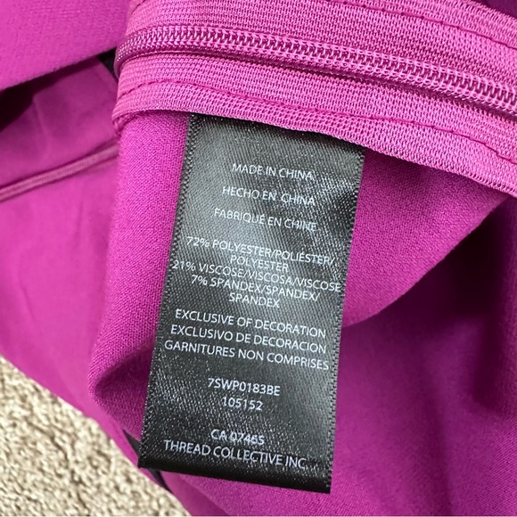 NWT Bebe Tuxedo Style Tailored Straight Pant With Satin Waistband Fuchsia $119 - Picture 5 of 7